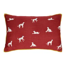 Cojín de Algodón Bordado Rojo 60 x 40 cm