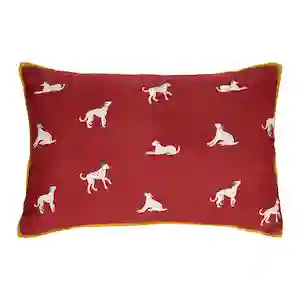 Cojín de Algodón Bordado Rojo 60 x 40 cm