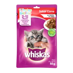 Whiskas Alimento Húmedo para Gatitos Carne en Salsa