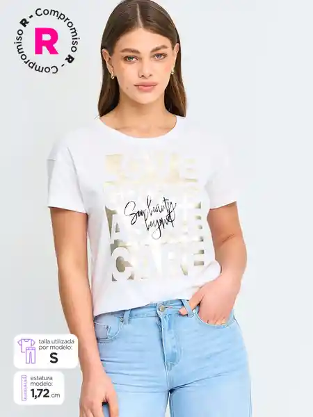 Index Polera Manga Corta Party H e Ess Dorado L S25