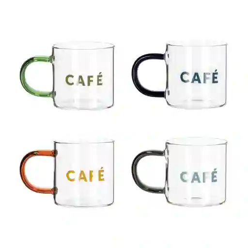 Set de Tazas de Vidrio Para Café