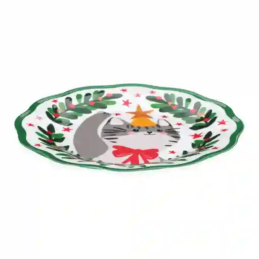 Plato Melamina Con Diseño Navideño 21.5 cm Casaideas