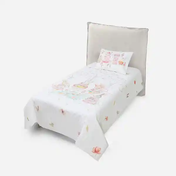 Funda Plumón Kids Reversible Hora Del té 1.5 Plazas Rosen