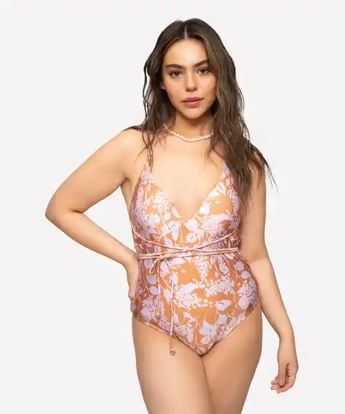 Lounge Traje de Baño Paradiso Abstract Liliac Flower L