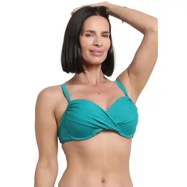 Bikini Estilo Sostén Torcido Copa C Verde Talla 46 Samia