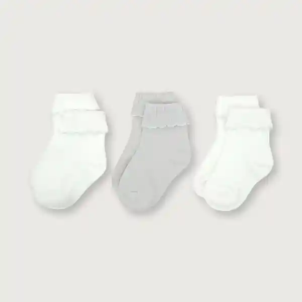 Pack Calcetines S Navidad de Niña Gris Melange T. 6/9M Opaline