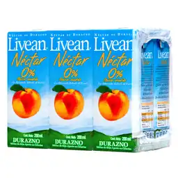 Livean Néctar Sabor Durazno 6 x 200 cc