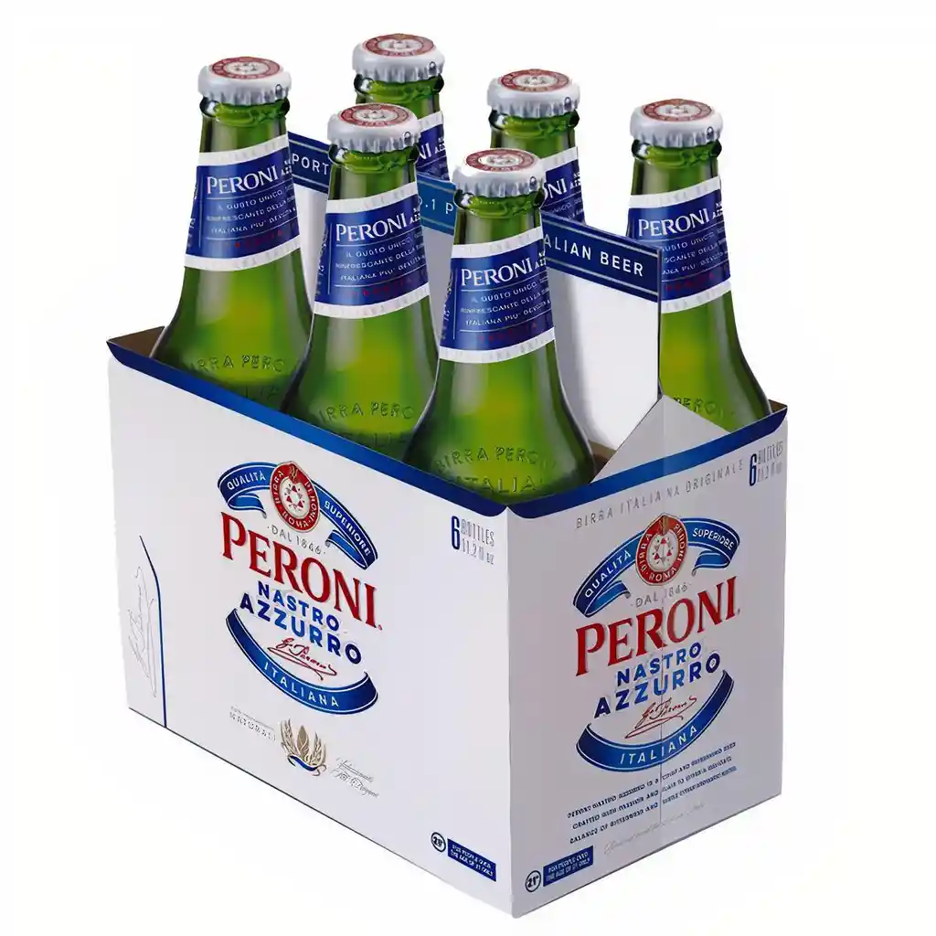 Peroni Cerveza en Botella Nastro Azzurro 6 Pack