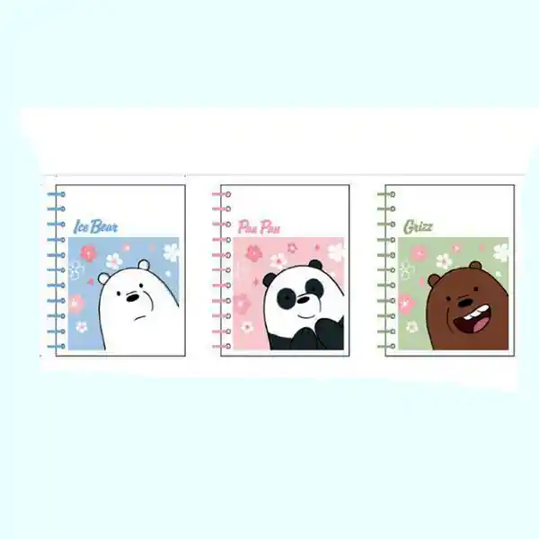 Miniso Libreta we Bare Bears Pequeña Con Espiral