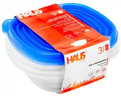Haus Set Contenedor Cuadrada 670 mL