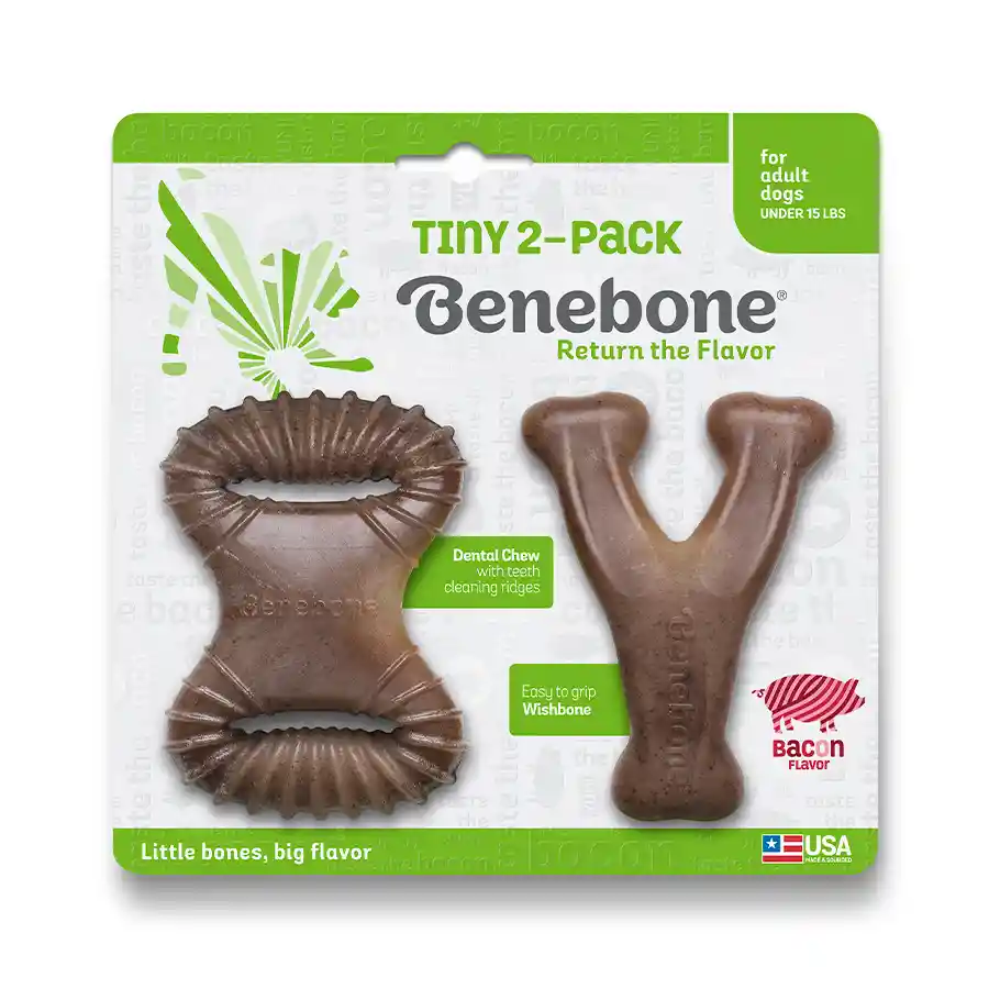 Benebone Tiny 2-Pack Bacon