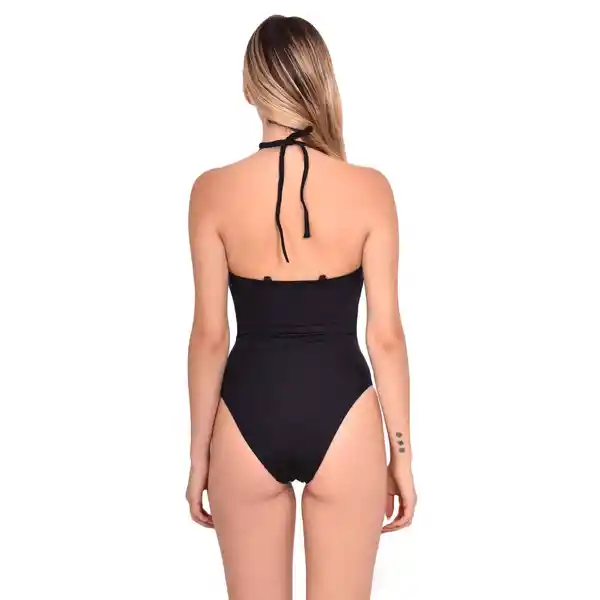 Trikini Con Doble Nudo Color Negro Talla L Samia