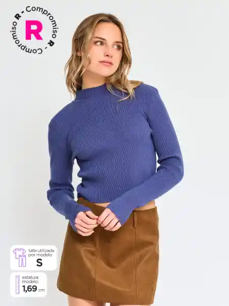 Index Súeter Manga Larga Celete Color Azul Denim M S25