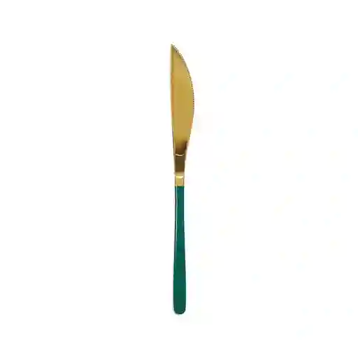 Miniso Cuchillo Mango Grande Dorada Light Luxury Verde/Dorado