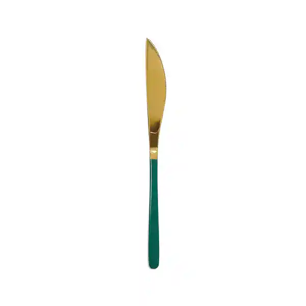 Miniso Cuchillo Mango Grande Dorada Light Luxury Verde/Dorado