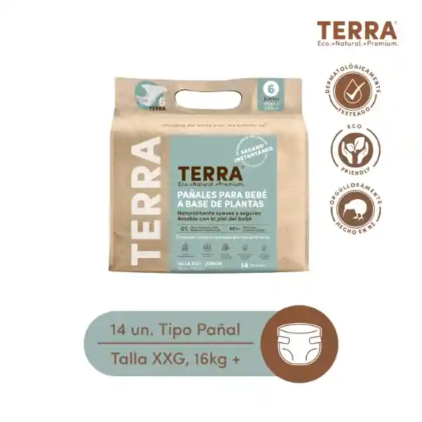 Terra Pañal Biodegradables Talla XXG