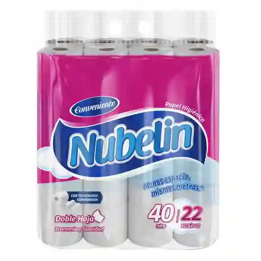 Nubelin Papel Higiénico Doble Hoja 22 m 40 Rollos