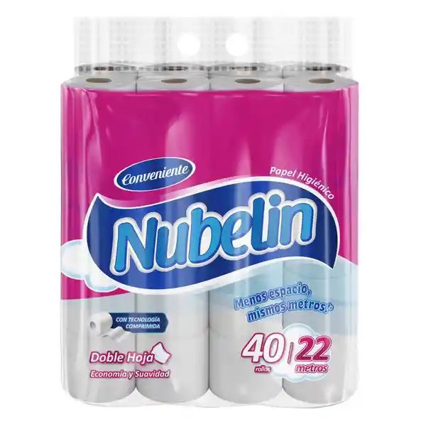 Nubelin Papel Higiénico Doble Hoja 22 m 40 Rollos