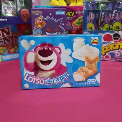 Galletas con crema oso lotso sabor leche