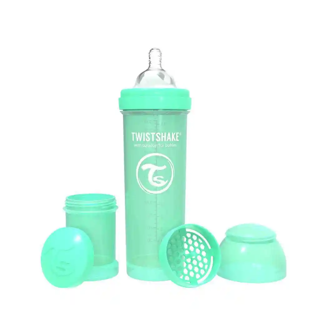 Twistshake Mamadera Anti-Cólico Verde Pastel Capacidad 330 mL