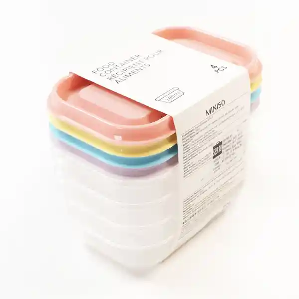 Miniso Set de Contenedor Plástico Color Mixto Capacidad 180 mL