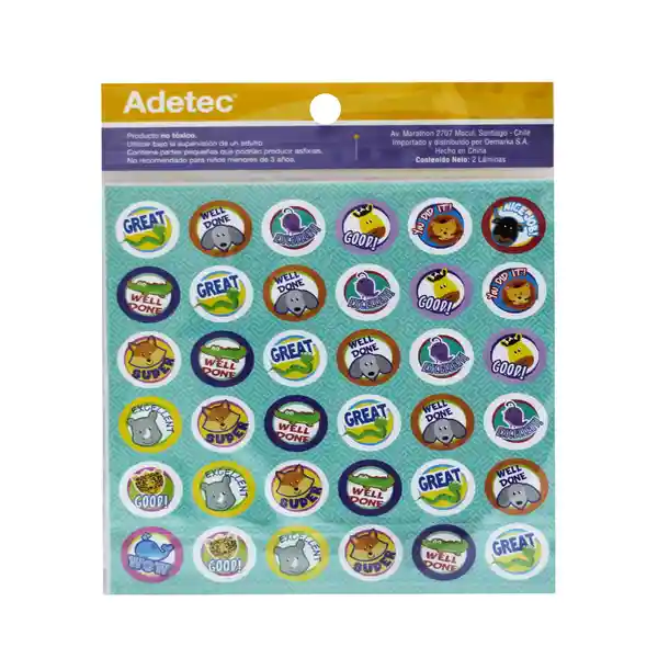 Etiquetas Incentivos Adetec Inglés