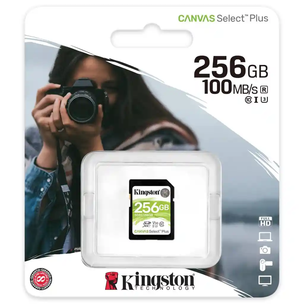 Kingston Tarjeta de Memoria sd 256Gb XC Canvas Select Plus 100R