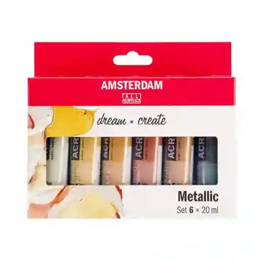 Amsterdam Set Acrílico Std Metalic