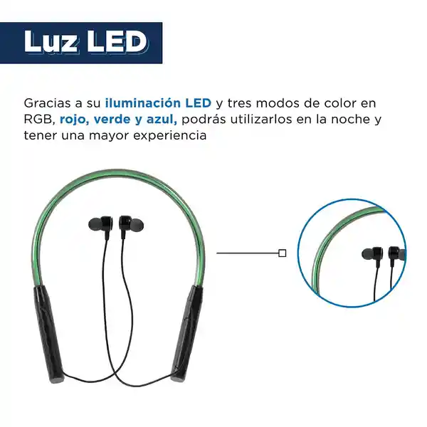 Audífonos Inalámbricos Colgantes P/Cuello Con Luces Miniso