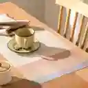 Taza de té Con Plato Stoneware Rústico Blanco 220 mL Casaideas