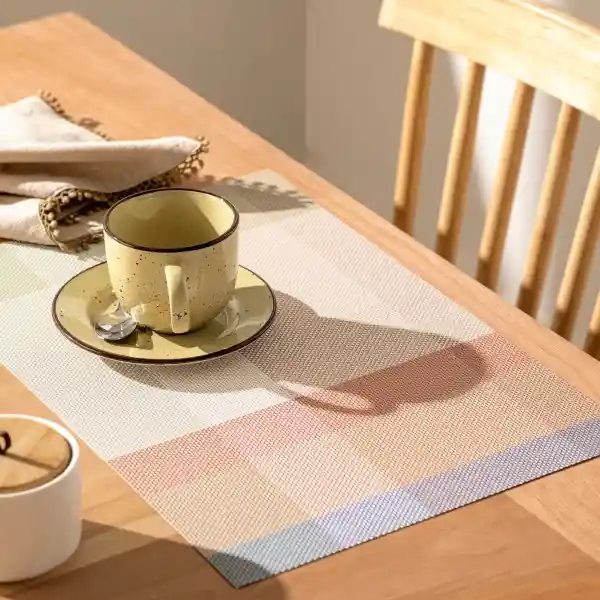 Taza de té Con Plato Stoneware Rústico Blanco 220 mL Casaideas