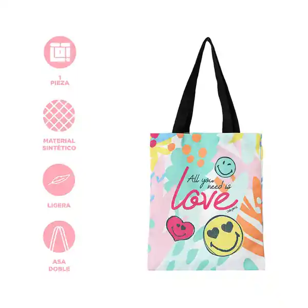 Bolsa de Compras Love Colorida Miniso