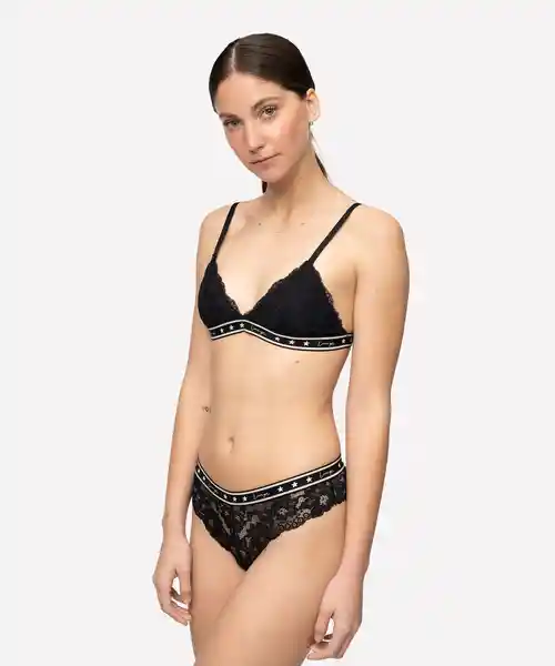 Lounge Bralette Dreamy Triángulo Encaje Negro XL