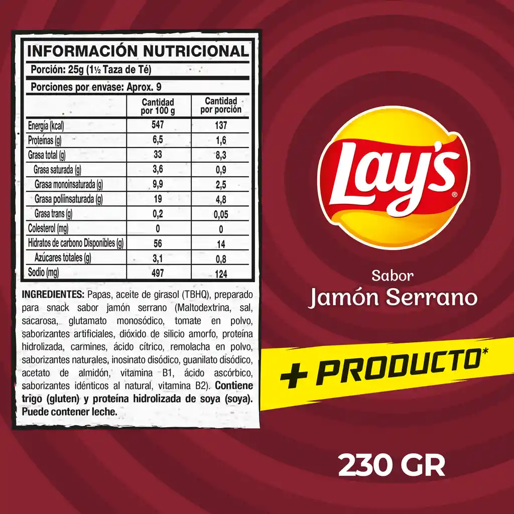 Papas fritas Lays meditarraneas jamón