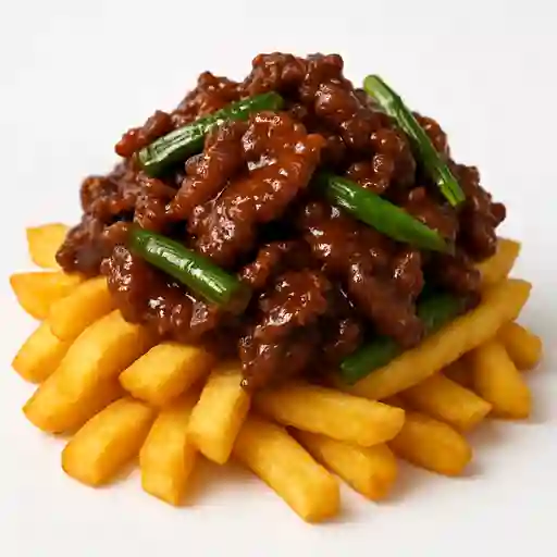 Colación Papas Fritas con Carne Mongoliano