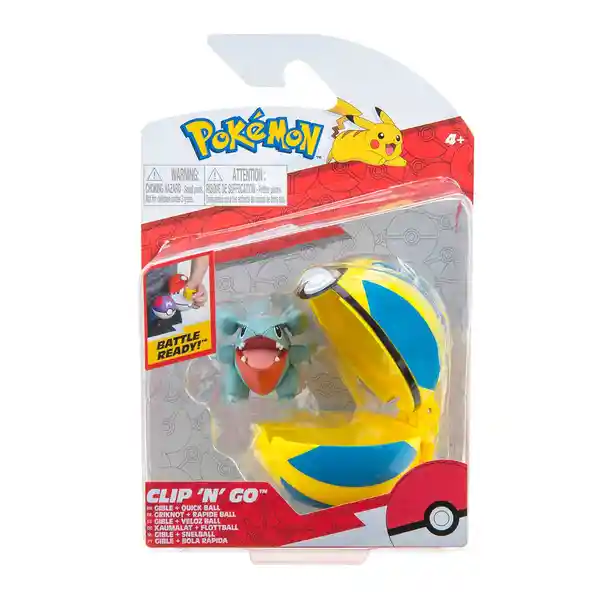 Pokemon Clip´n´go Figura Cible+pokebola Bola Rápida