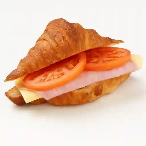 Croissant jamón, queso y tomate