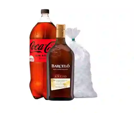 Combo Ron Barceló + Coca-Cola Zero 3 L + Hielo 1 Kg