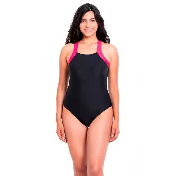 Traje de Baño Con Cierre Negro y Fucsia Talla M Samia