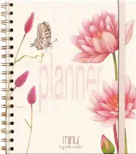 Planner Yume Semanal Crema Rosa Con Espiral