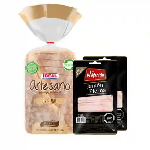 Combo Ideal Pan Blanco Artesano + La Preferida Jamón de Pierna