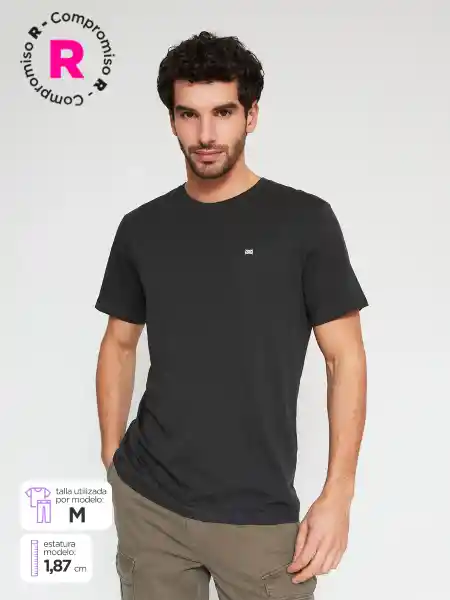 Regatta Polera Manga Corta cn Bas Negro S SS25