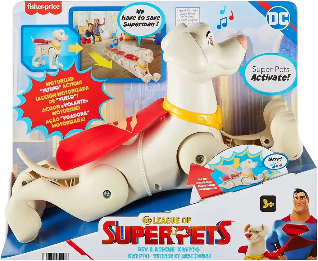 DC muneco league of super pets figura krypto pup up & away