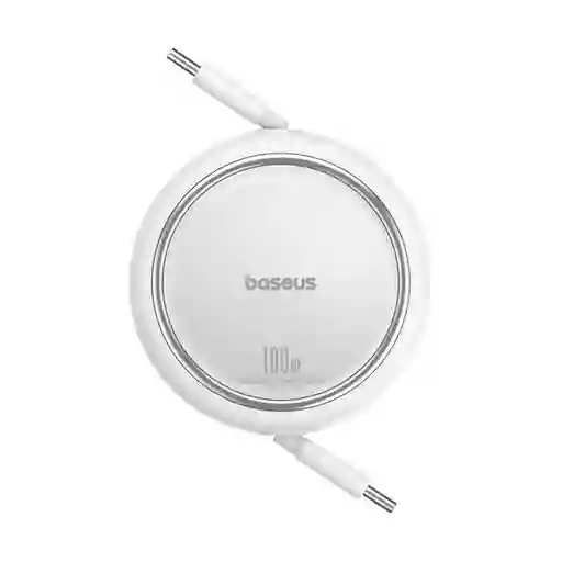 Baseus Cable Carga Rápida Mini Tipo C a Tipo C 100W Blanco 1 m