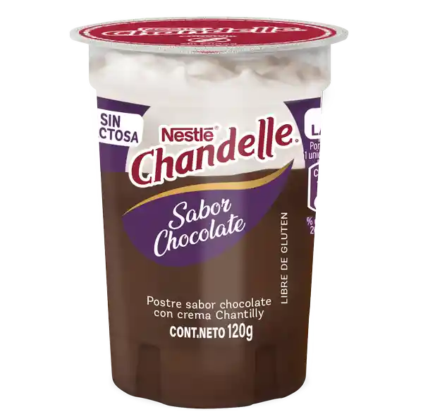 Chandelle Postre Sabor a Chocolate con Crema Chantilly
