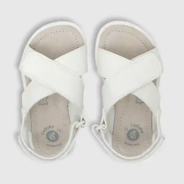 Sandalias Doble Ajuste de Niña Blanco Talla 22 Colloky