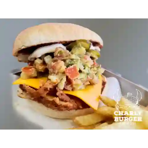 Hamburguesa de Pollo Apanado Guaca Guaca