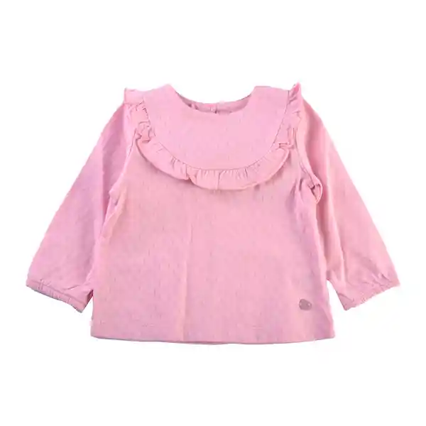 Polera Manga Larga Bebé Niña Rosado T.18 M Pillin