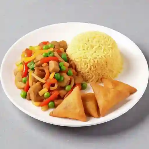 Chapsui De Cerdo Con Arroz Chaufan + 6u Wantan