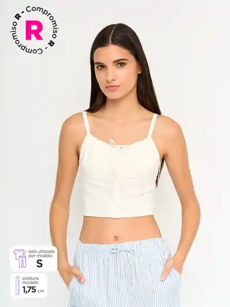 Index Blusa Sin Manga Fracis Color Ecru L S25